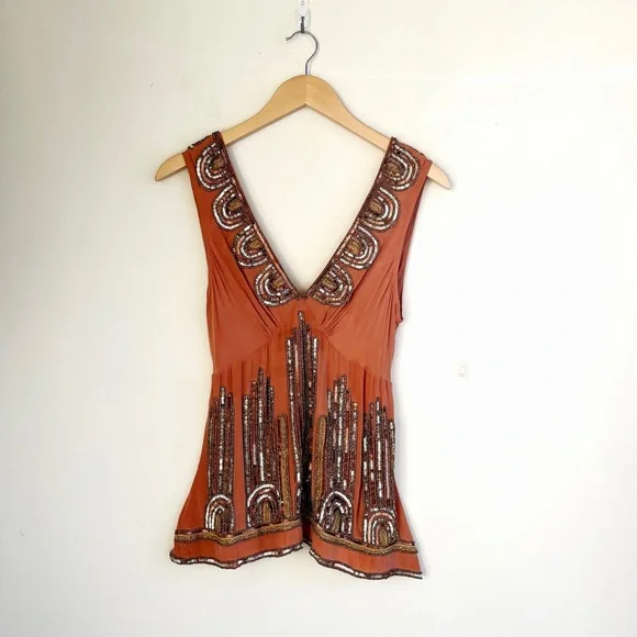 Tracy Reese Beaded Silk Tank Blouse NWT - Picture 1 of 14